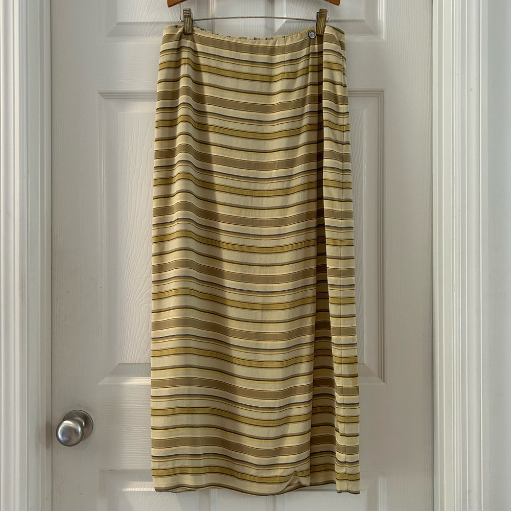 Liz Claiborne Silk Striped Maxi Skirt